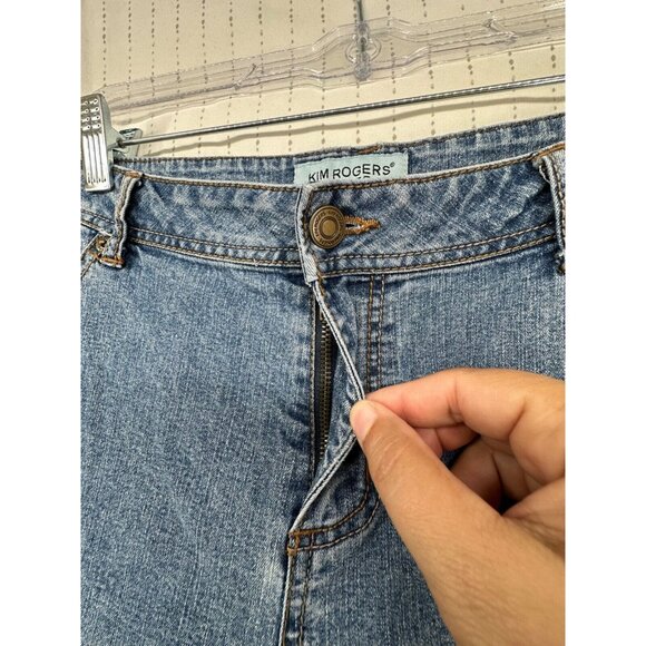Kim Rogers Womens Jeans Sz 16 Petite Blue Denim Boot Cut Casual Classic Stretch - Picture 3 of 11